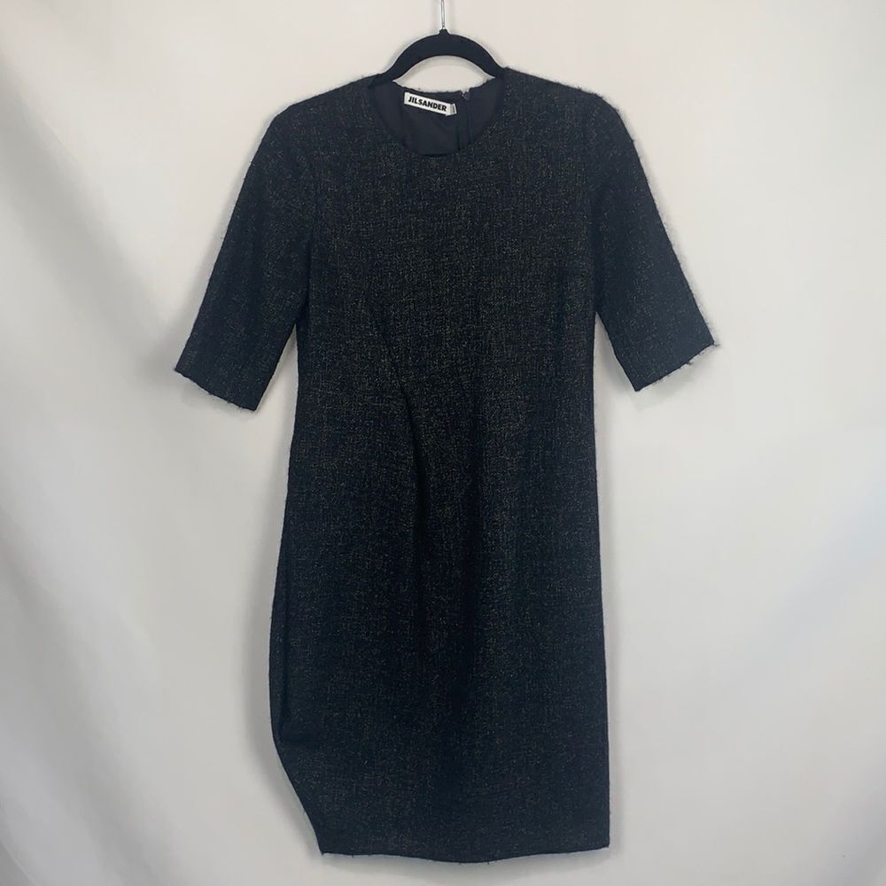Jil Sander gray alpaca wool blend dress